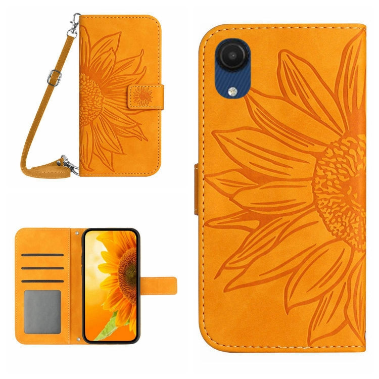 Skin Feel Sun Flower Pattern Flip Leather Phone Case, For Samsung Galaxy A03 166mm, For Samsung Galaxy A03 Core, For Samsung Galaxy A03S 165.85mm, For Samsung Galaxy A03S 166mm