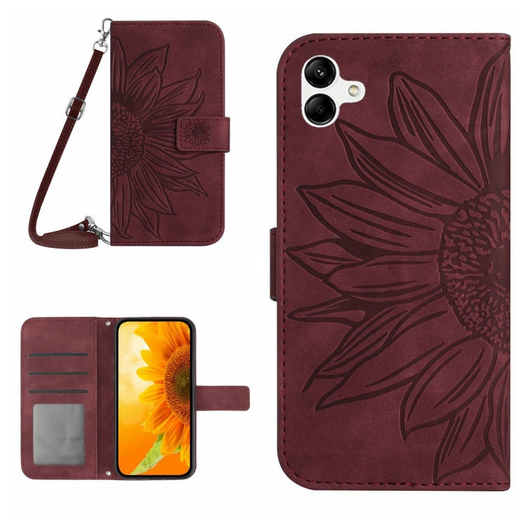 Skin Feel Sun Flower Pattern Flip Leather Phone Case, For Samsung Galaxy A04 4G, For Samsung Galaxy A04S, For Samsung Galaxy A10S/M01S, For Samsung Galaxy A12 4G/A12 5G/M12/F12