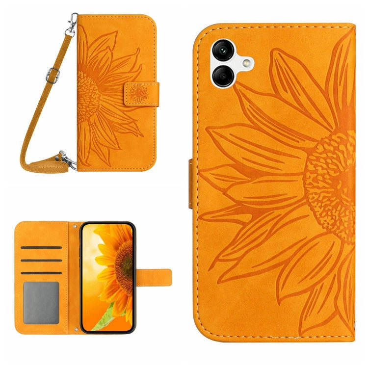 Skin Feel Sun Flower Pattern Flip Leather Phone Case, For Samsung Galaxy A04 4G, For Samsung Galaxy A04S, For Samsung Galaxy A10S/M01S, For Samsung Galaxy A12 4G/A12 5G/M12/F12