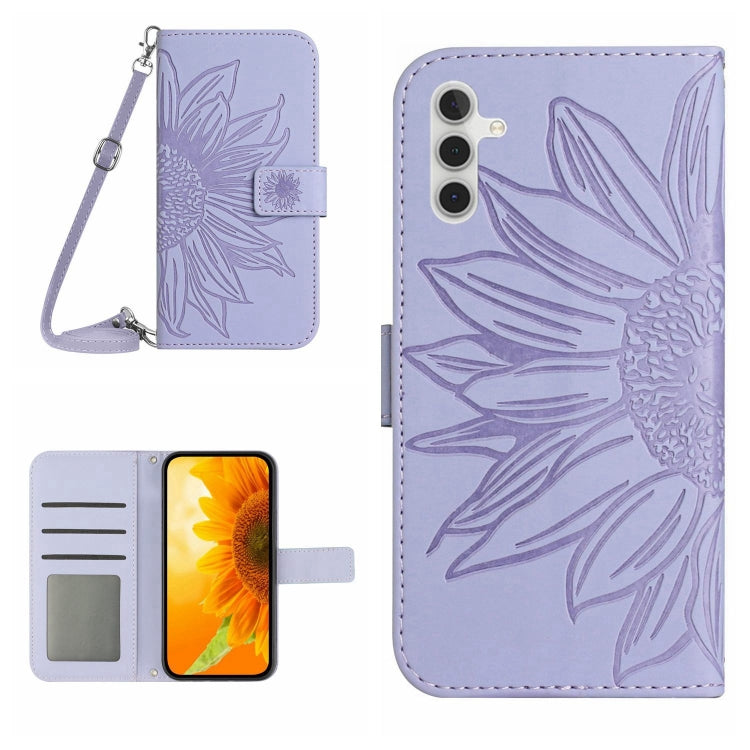 Skin Feel Sun Flower Pattern Flip Leather Phone Case, For Samsung Galaxy A04 4G, For Samsung Galaxy A04S, For Samsung Galaxy A10S/M01S, For Samsung Galaxy A12 4G/A12 5G/M12/F12