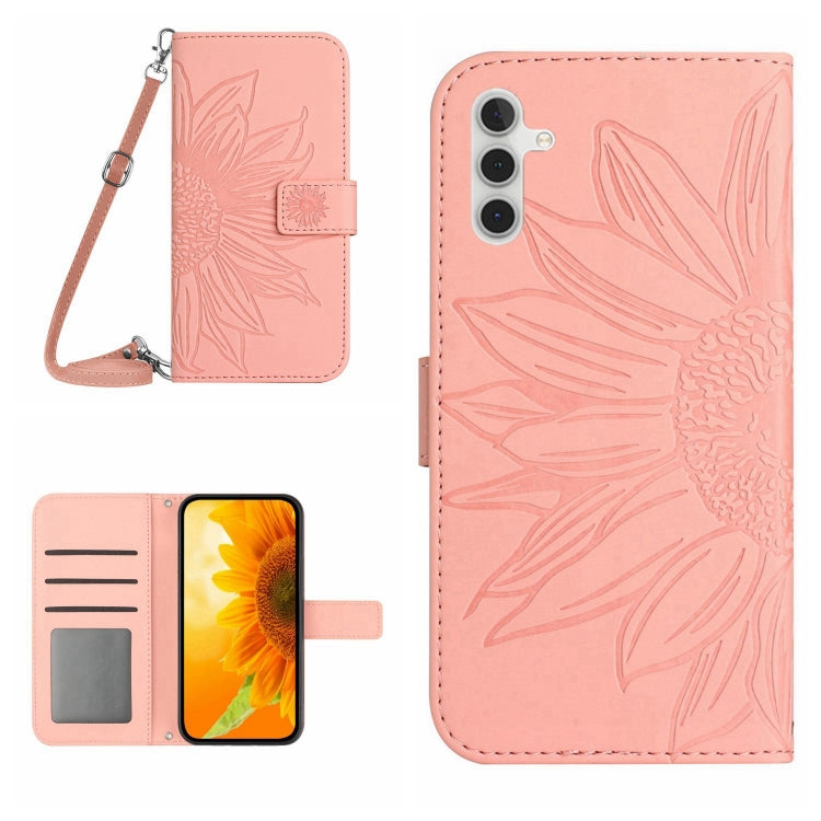 Skin Feel Sun Flower Pattern Flip Leather Phone Case, For Samsung Galaxy A04 4G, For Samsung Galaxy A04S, For Samsung Galaxy A10S/M01S, For Samsung Galaxy A12 4G/A12 5G/M12/F12