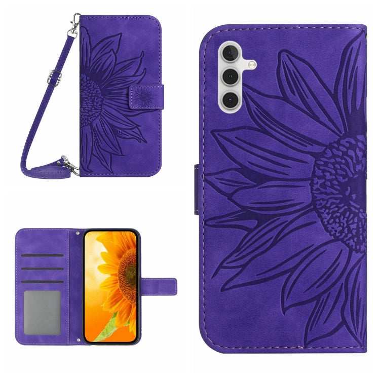 Skin Feel Sun Flower Pattern Flip Leather Phone Case, For Samsung Galaxy A04 4G, For Samsung Galaxy A04S, For Samsung Galaxy A10S/M01S, For Samsung Galaxy A12 4G/A12 5G/M12/F12