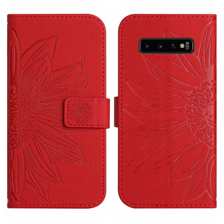 Skin Feel Sun Flower Pattern Flip Leather Phone Case, For Samsung Galaxy S10, For Samsung Galaxy S10+