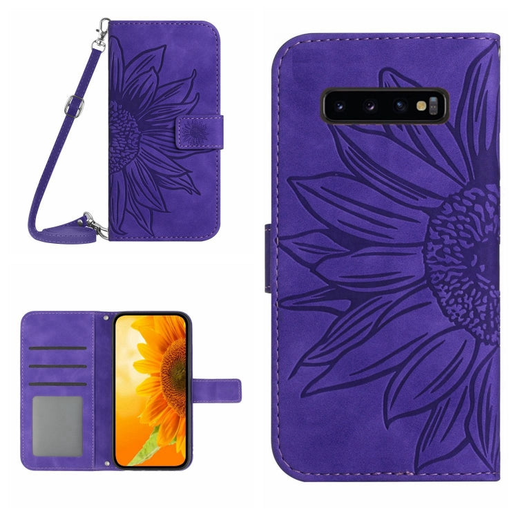 Skin Feel Sun Flower Pattern Flip Leather Phone Case, For Samsung Galaxy S10, For Samsung Galaxy S10+
