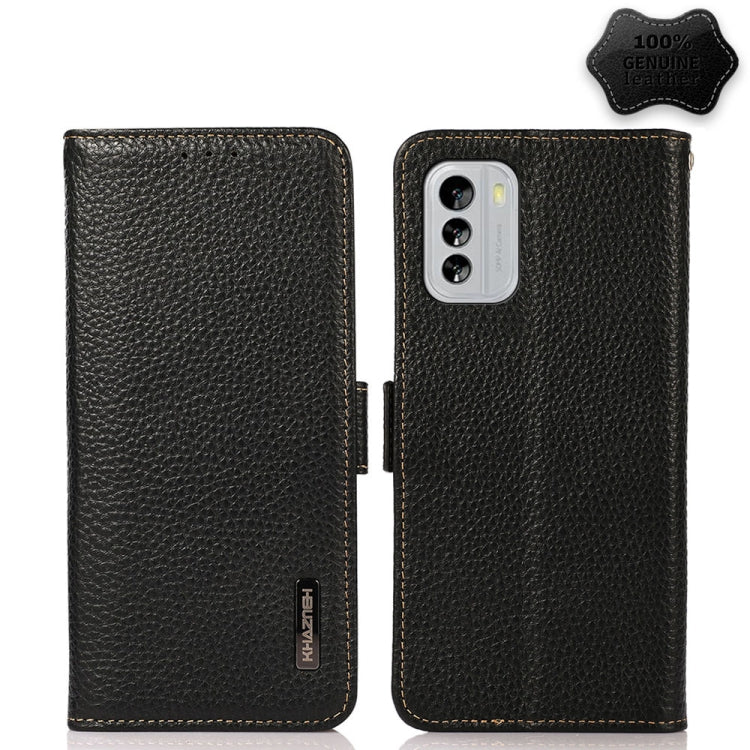 KHAZNEH Side-Magnetic Litchi Genuine Leather RFID Phone Case, For Nokia G60 5G, For Samsung Galaxy S23+ 5G, For Samsung Galaxy S23 5G, For Samsung Galaxy S23 Ultra 5G