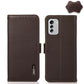 KHAZNEH Side-Magnetic Litchi Genuine Leather RFID Phone Case, For Nokia G60 5G, For Samsung Galaxy S23+ 5G, For Samsung Galaxy S23 5G, For Samsung Galaxy S23 Ultra 5G