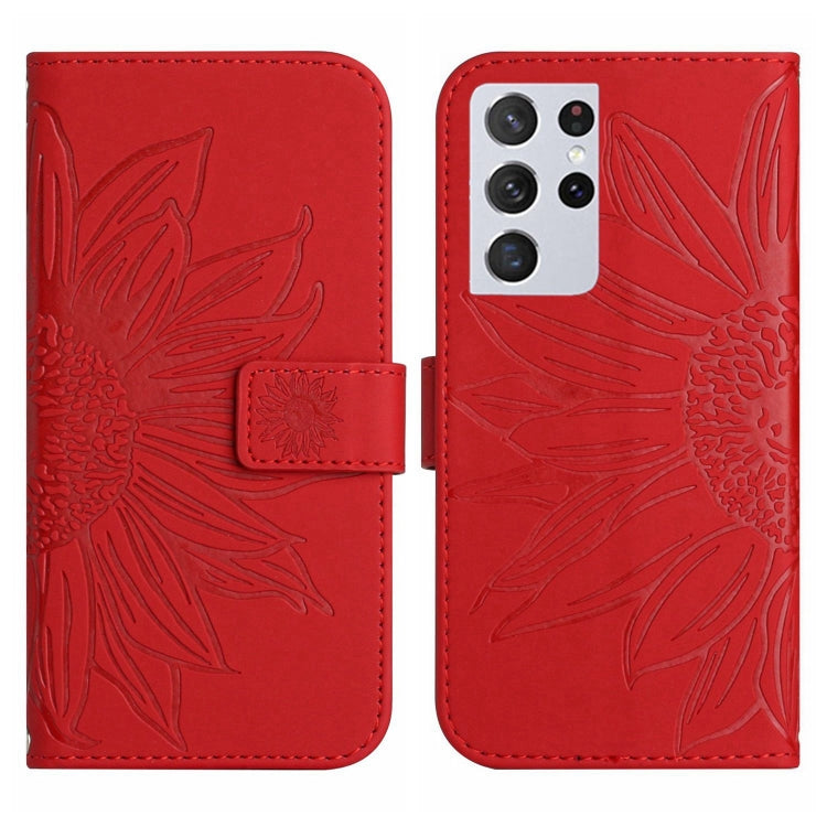 Skin Feel Sun Flower Pattern Flip Leather Phone Case