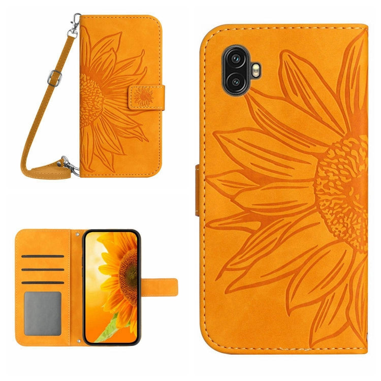 Skin Feel Sun Flower Pattern Flip Leather Phone Case