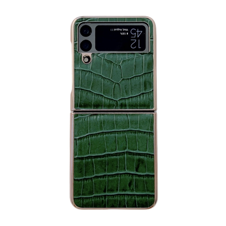 Crocodile Texture Genuine Leather Electroplating Phone Case, For Samsung Galaxy A13 4G, For Samsung Galaxy A23 4G/5G, For Samsung Galaxy A33 5G, For Samsung Galaxy A53 5G, For Samsung Galaxy A73 5G, For Samsung Galaxy Z Flip3 5G������������������������...