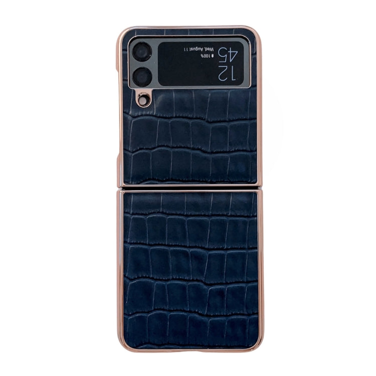 Crocodile Texture Genuine Leather Electroplating Phone Case, For Samsung Galaxy A13 4G, For Samsung Galaxy A23 4G/5G, For Samsung Galaxy A33 5G, For Samsung Galaxy A53 5G, For Samsung Galaxy A73 5G, For Samsung Galaxy Z Flip3 5G������������������������...