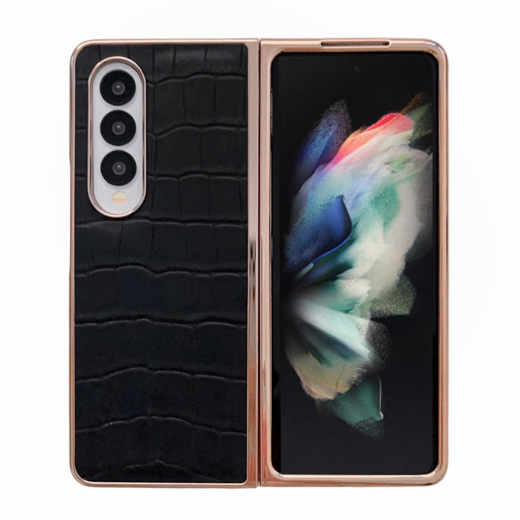 Crocodile Texture Genuine Leather Electroplating Phone Case, For Samsung Galaxy A13 4G, For Samsung Galaxy A23 4G/5G, For Samsung Galaxy A33 5G, For Samsung Galaxy A53 5G, For Samsung Galaxy A73 5G, For Samsung Galaxy Z Flip3 5G������������������������...