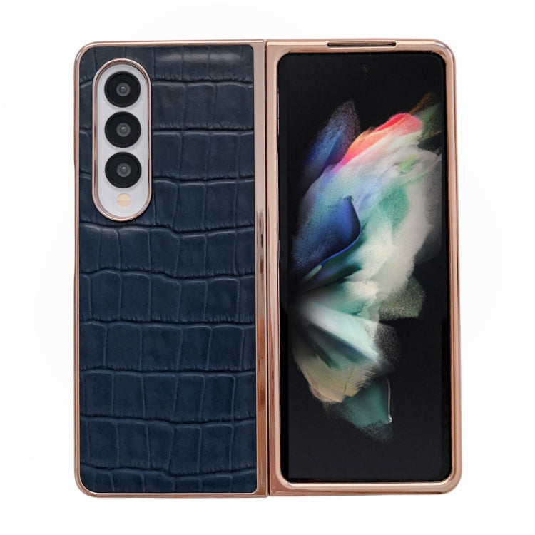 Crocodile Texture Genuine Leather Electroplating Phone Case, For Samsung Galaxy A13 4G, For Samsung Galaxy A23 4G/5G, For Samsung Galaxy A33 5G, For Samsung Galaxy A53 5G, For Samsung Galaxy A73 5G, For Samsung Galaxy Z Flip3 5G������������������������...
