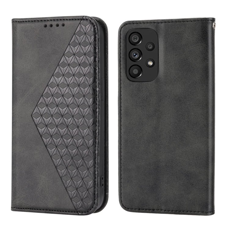 Cubic Grid Calf Texture Magnetic Closure Leather Phone Case, For Samsung Galaxy A23 4G/5G/M13 4G/F23/M23 5G, For Samsung Galaxy A33 5G, For Samsung Galaxy A23e/A23S/A23 5G/A22e, For Samsung Galaxy A14 5G