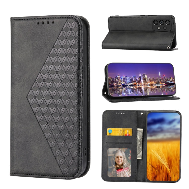 Cubic Grid Calf Texture Magnetic Closure Leather Phone Case, For Samsung Galaxy A23 4G/5G/M13 4G/F23/M23 5G, For Samsung Galaxy A33 5G, For Samsung Galaxy A23e/A23S/A23 5G/A22e, For Samsung Galaxy A14 5G