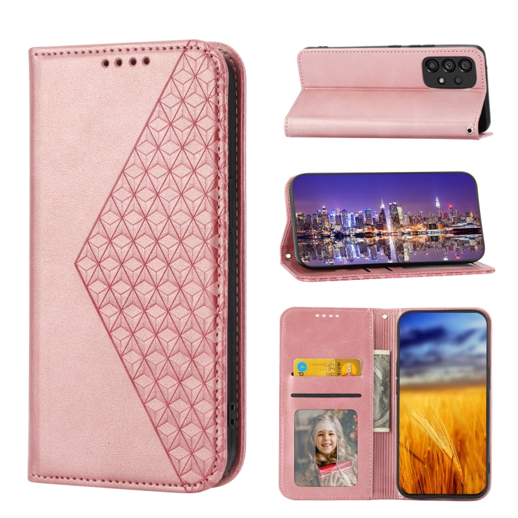 Cubic Grid Calf Texture Magnetic Closure Leather Phone Case, For Samsung Galaxy A23 4G/5G/M13 4G/F23/M23 5G, For Samsung Galaxy A33 5G, For Samsung Galaxy A23e/A23S/A23 5G/A22e, For Samsung Galaxy A14 5G