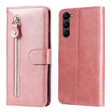 Calf Texture Zipper Leather Phone Case, For Samsung Galaxy S23 5G, For Samsung Galaxy S23+ 5G, For Samsung Galaxy S23 Ultra 5G