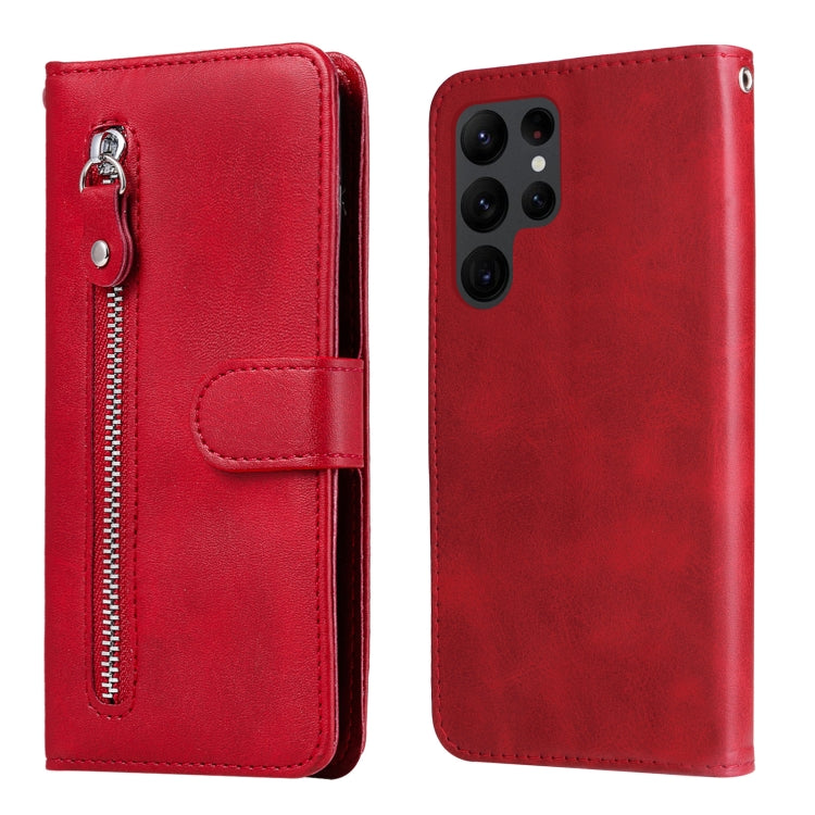 Calf Texture Zipper Leather Phone Case, For Samsung Galaxy S23 5G, For Samsung Galaxy S23+ 5G, For Samsung Galaxy S23 Ultra 5G