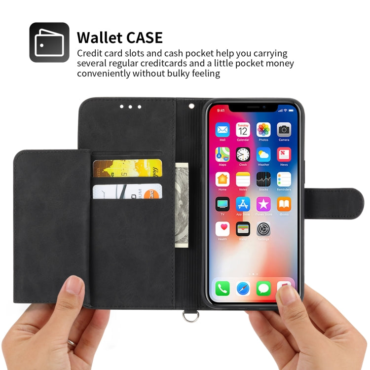 Skin-feel Flowers Embossed Wallet Leather Phone Case