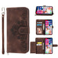 Skin-feel Flowers Embossed Wallet Leather Phone Case