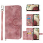 Skin-feel Flowers Embossed Wallet Leather Phone Case