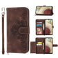 Skin-feel Flowers Embossed Wallet Leather Phone Case
