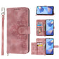 Skin-feel Flowers Embossed Wallet Leather Phone Case