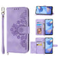 Skin-feel Flowers Embossed Wallet Leather Phone Case