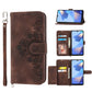 Skin-feel Flowers Embossed Wallet Leather Phone Case