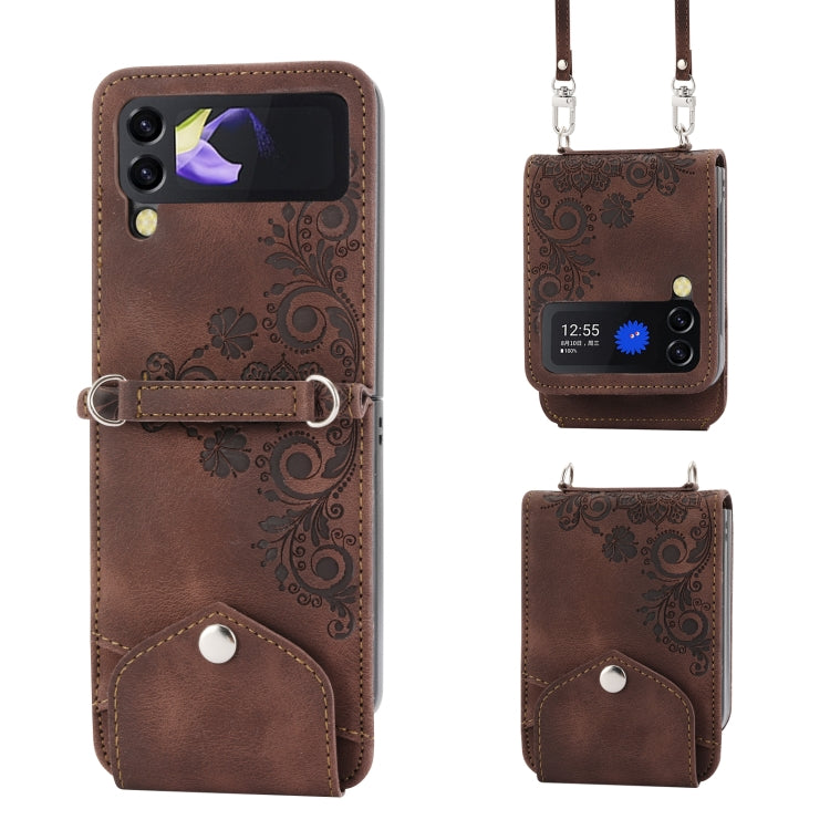 Skin-feel Flowers Embossed Wallet Leather Phone Case