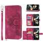 Skin-feel Flowers Embossed Wallet Leather Phone Case
