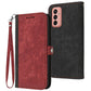 Side Buckle Double Fold Hand Strap Leather Phone Case