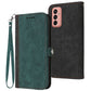 Side Buckle Double Fold Hand Strap Leather Phone Case