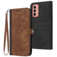 Side Buckle Double Fold Hand Strap Leather Phone Case