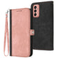 Side Buckle Double Fold Hand Strap Leather Phone Case