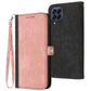 Side Buckle Double Fold Hand Strap Leather Phone Case