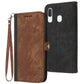 Side Buckle Double Fold Hand Strap Leather Phone Case