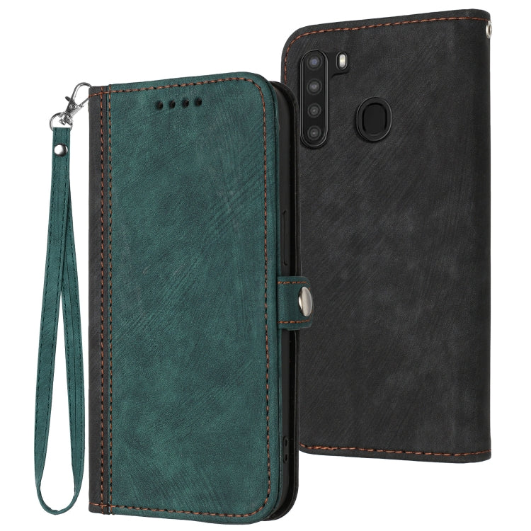 Side Buckle Double Fold Hand Strap Leather Phone Case