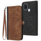 Side Buckle Double Fold Hand Strap Leather Phone Case