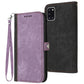 Side Buckle Double Fold Hand Strap Leather Phone Case