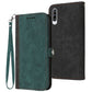 Side Buckle Double Fold Hand Strap Leather Phone Case