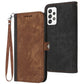 Side Buckle Double Fold Hand Strap Leather Phone Case