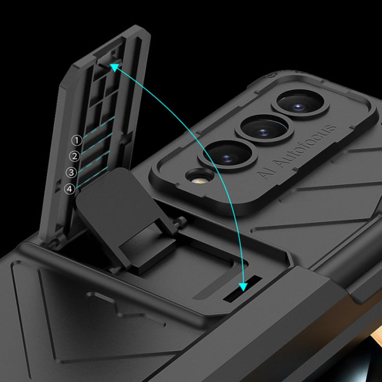 GKK Integrated Magnetic Folding Armor Shell with Push Pen Case, For Samsung Galaxy Z Fold4