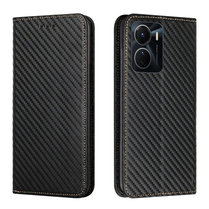 Carbon Fiber Texture Magnetic Flip Leather Phone Case, For vivo Y16, For vivo Y22s, For Xiaomi Redmi A1, For Xiaomi 12T / 12T Pro / Redmi K50 Ultra
