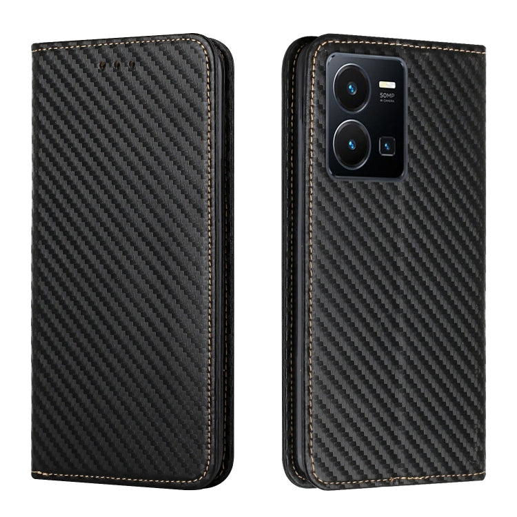 Carbon Fiber Texture Magnetic Flip Leather Phone Case, For vivo Y16, For vivo Y22s, For Xiaomi Redmi A1, For Xiaomi 12T / 12T Pro / Redmi K50 Ultra