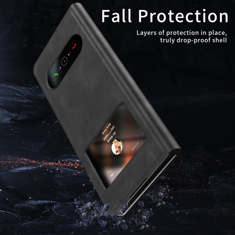 Mature Window View Flip Leather Phone Case