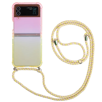 Gradient Color Shockproof Phone Case with Lanyard
