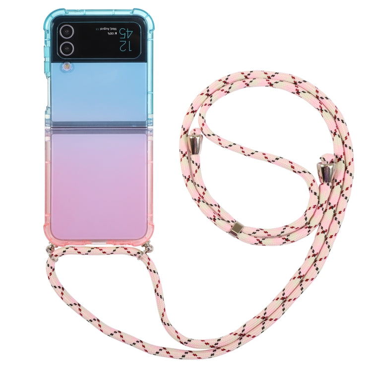 Gradient Color Shockproof Phone Case with Lanyard