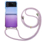 Gradient Color Shockproof Phone Case with Lanyard