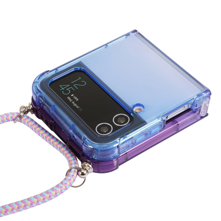 Gradient Color Shockproof Phone Case with Lanyard