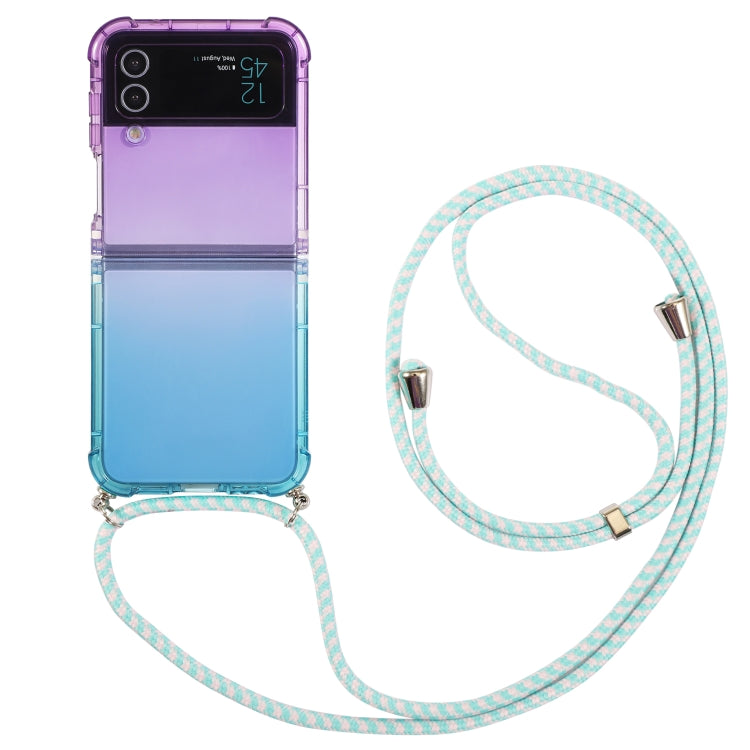 Gradient Color Shockproof Phone Case with Lanyard